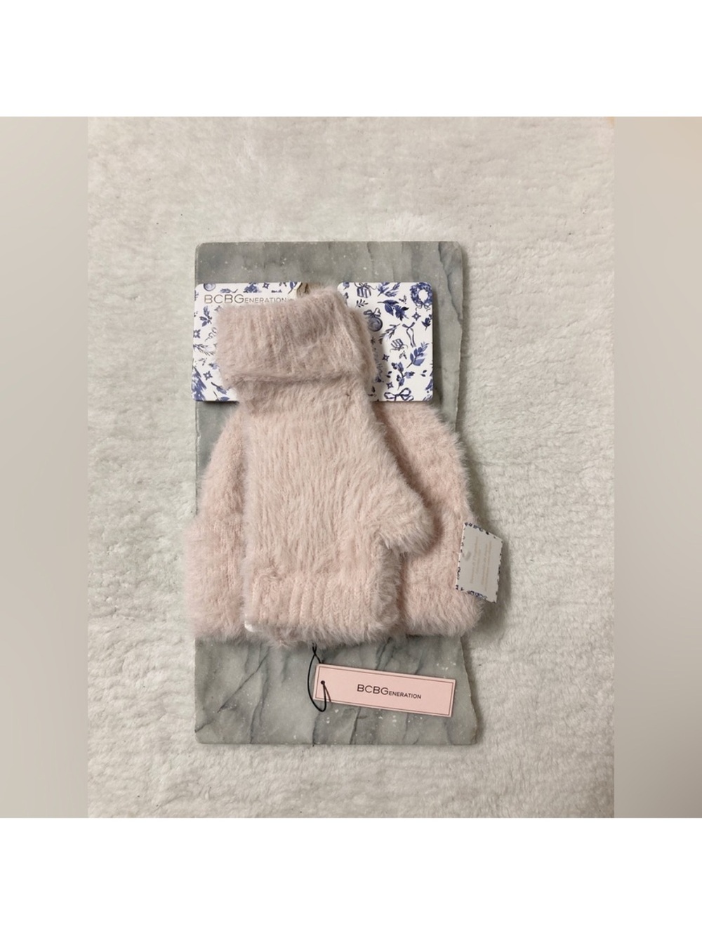 BCBGeneration Toque Mitts Set Pink New Fingerless Mitts